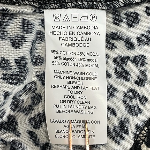 NWOT MICHAEL Michael Kors Short Sleeve Off The Shoulder Leopard Print Blouse L - Picture 10 of 13